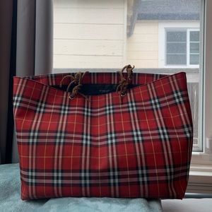 Red Burberry tote
